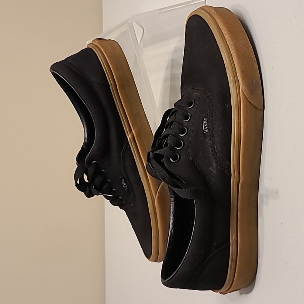 Men Vans Size 9.5 Black Canvas Sneakers